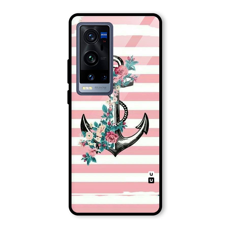 Floral Anchor Glass Back Case for Vivo X60 Pro Plus