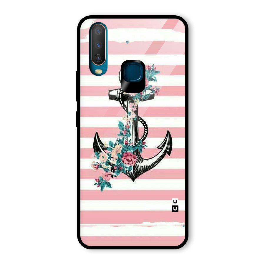 Floral Anchor Glass Back Case for Vivo Y15