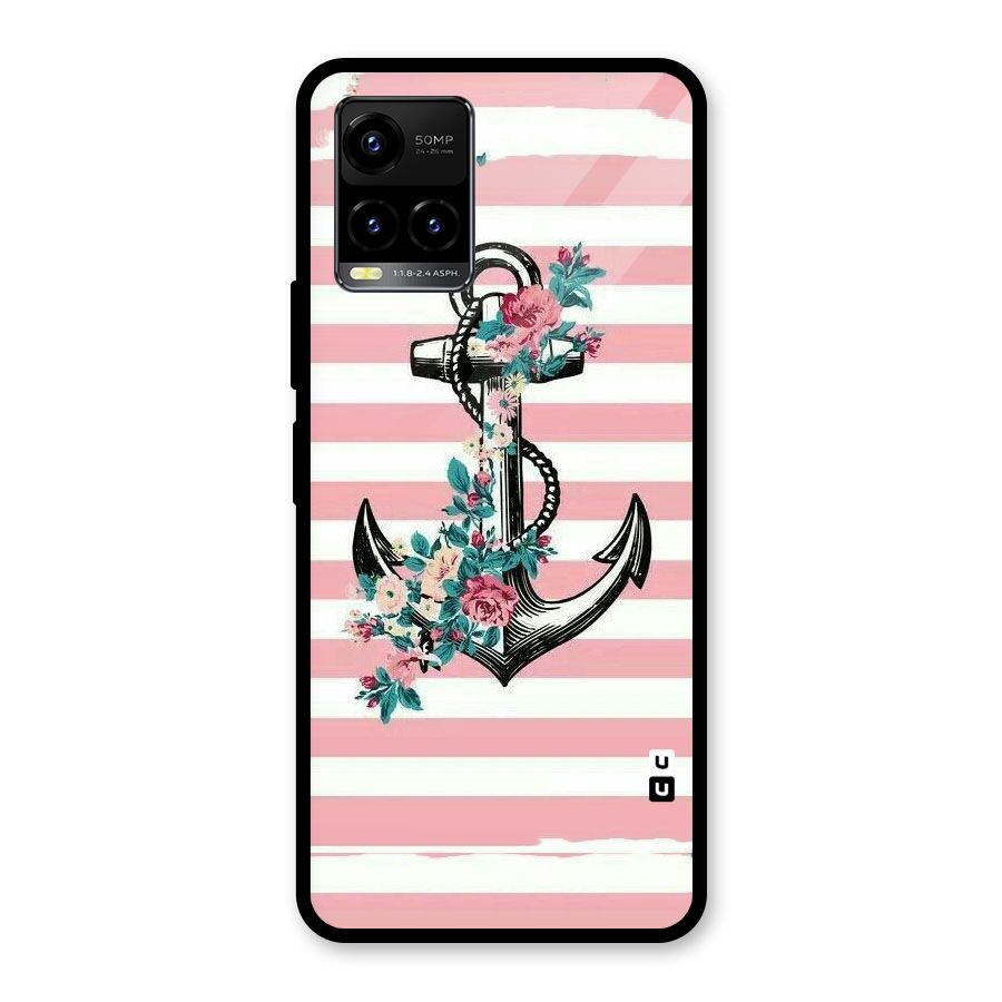 Floral Anchor Glass Back Case for Vivo Y21T