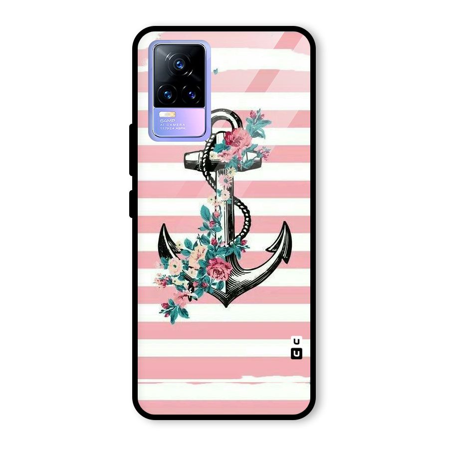 Floral Anchor Glass Back Case for Vivo Y73