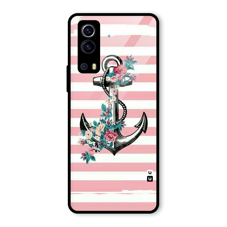 Floral Anchor Glass Back Case for Vivo iQOO Z3