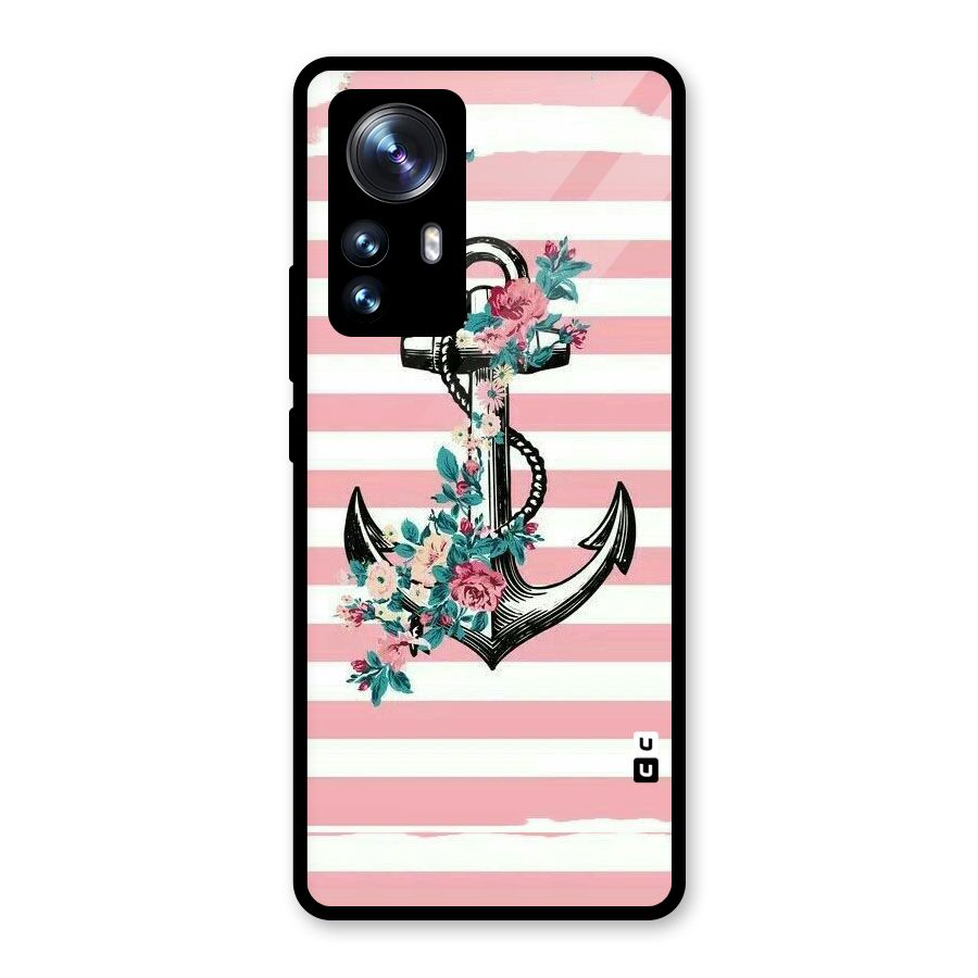 Floral Anchor Glass Back Case for Xiaomi 12 Pro
