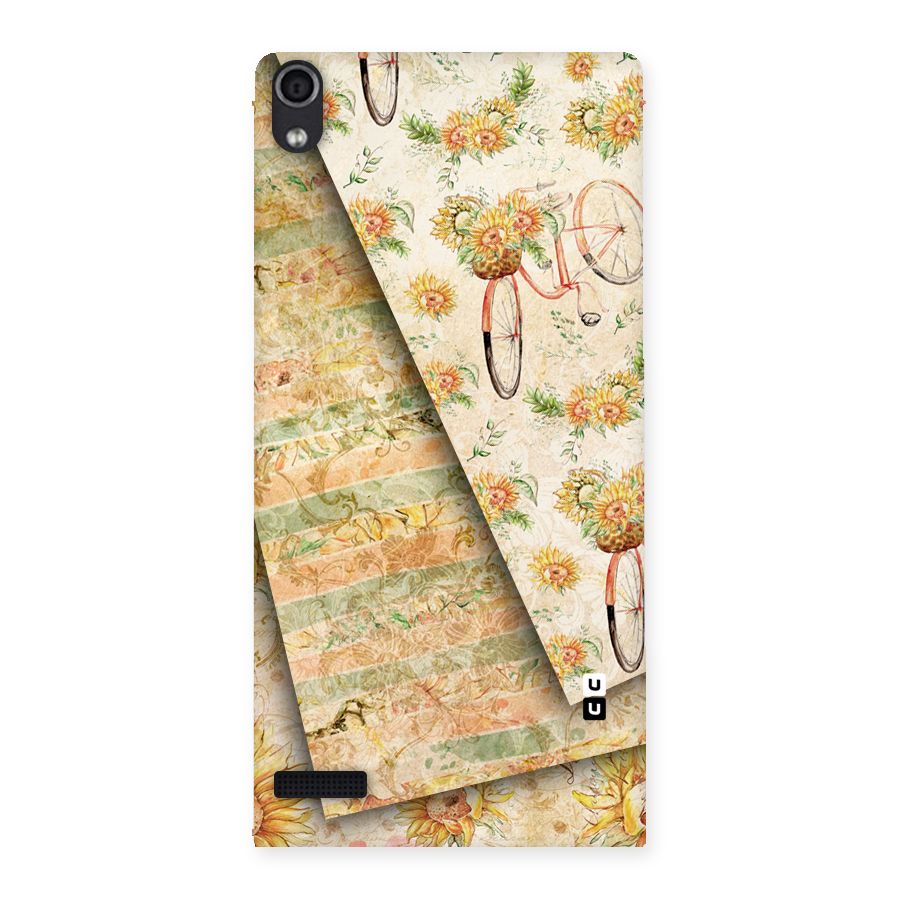 Floral Bicycle Back Case for Ascend P6