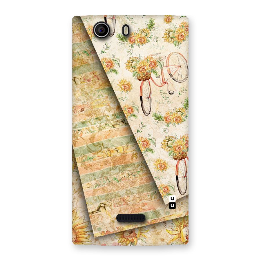 Floral Bicycle Back Case for Canvas Nitro 2 E311