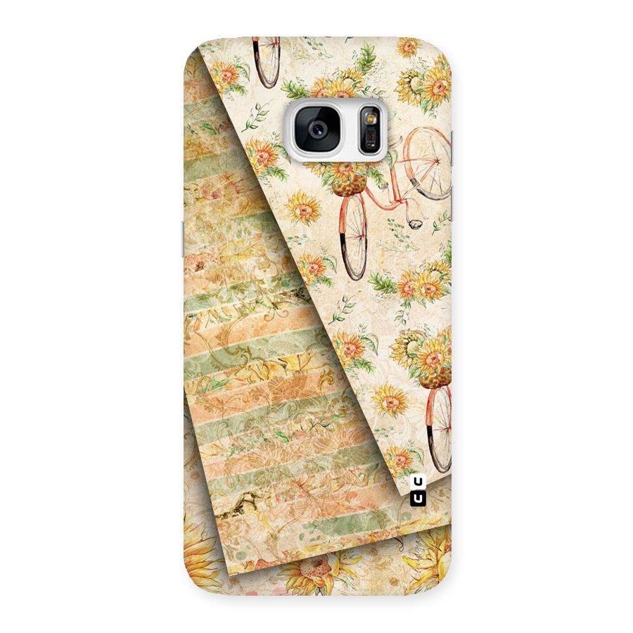 Floral Bicycle Back Case for Galaxy S7 Edge