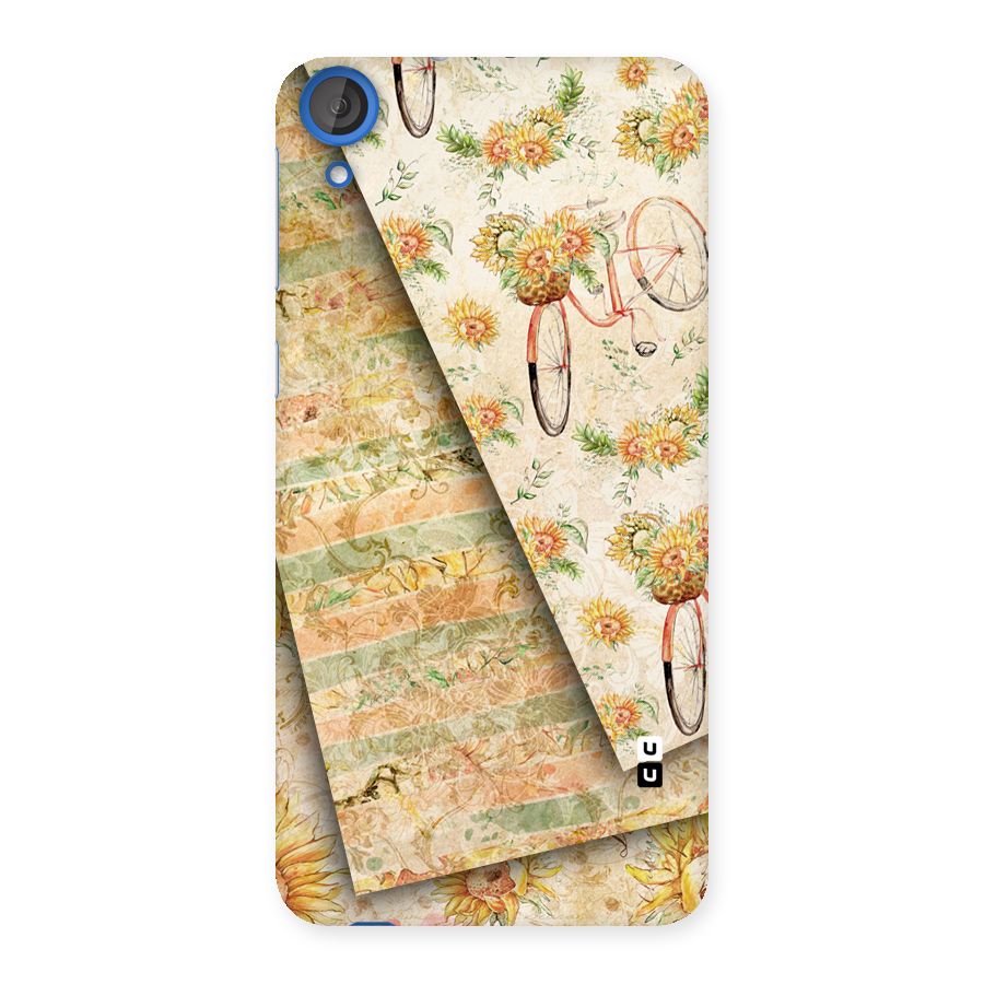 Floral Bicycle Back Case for HTC Desire 820
