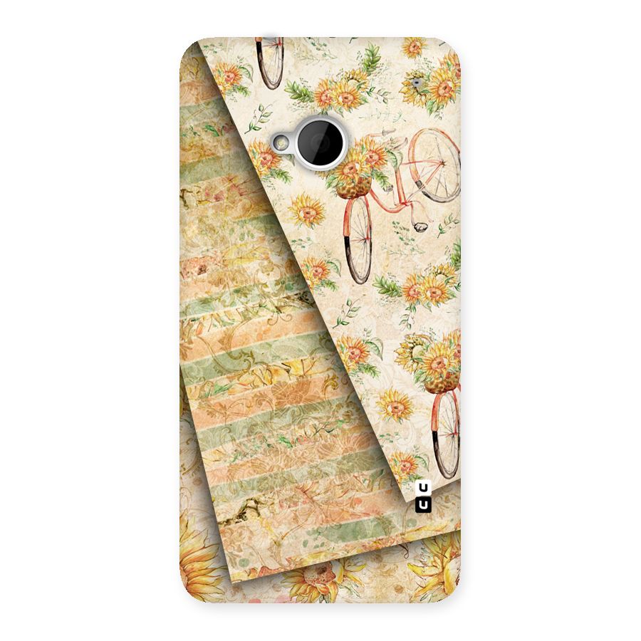 Floral Bicycle Back Case for HTC One M7
