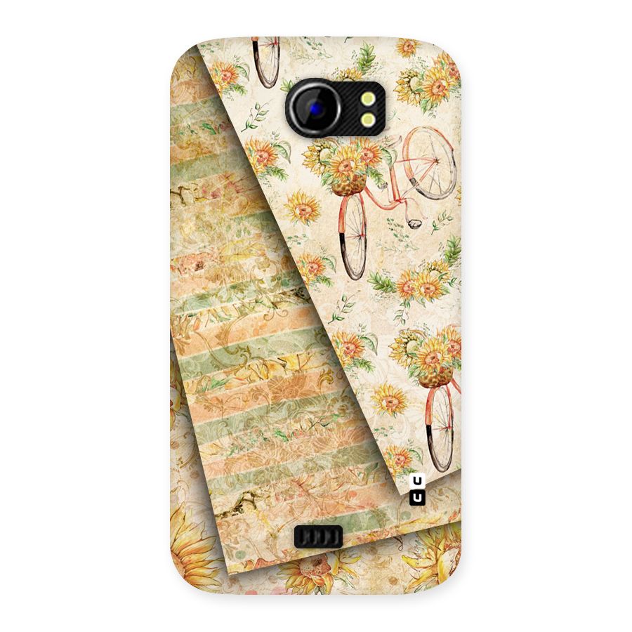 Floral Bicycle Back Case for Micromax Canvas 2 A110