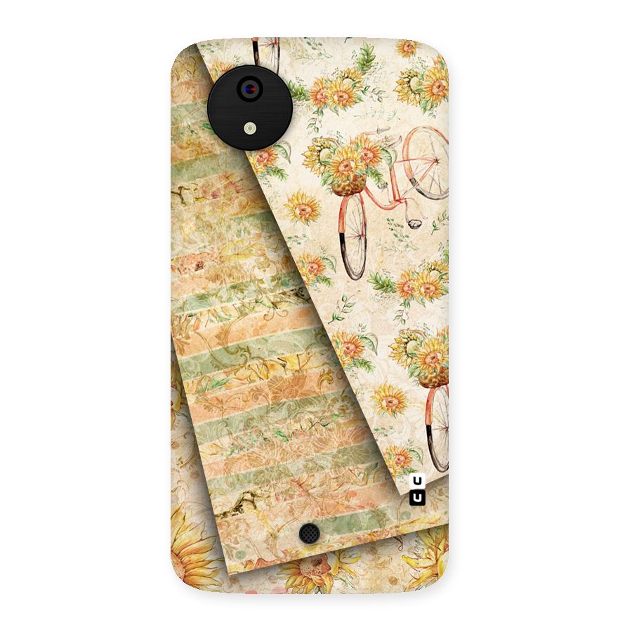 Floral Bicycle Back Case for Micromax Canvas A1