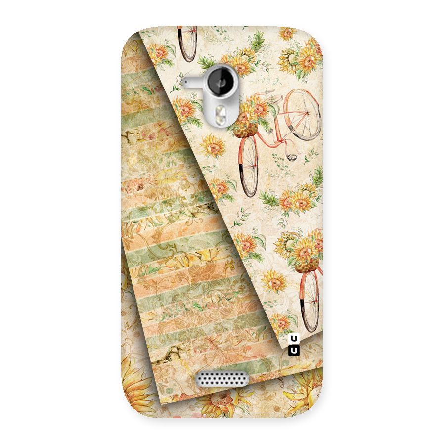Floral Bicycle Back Case for Micromax Canvas HD A116