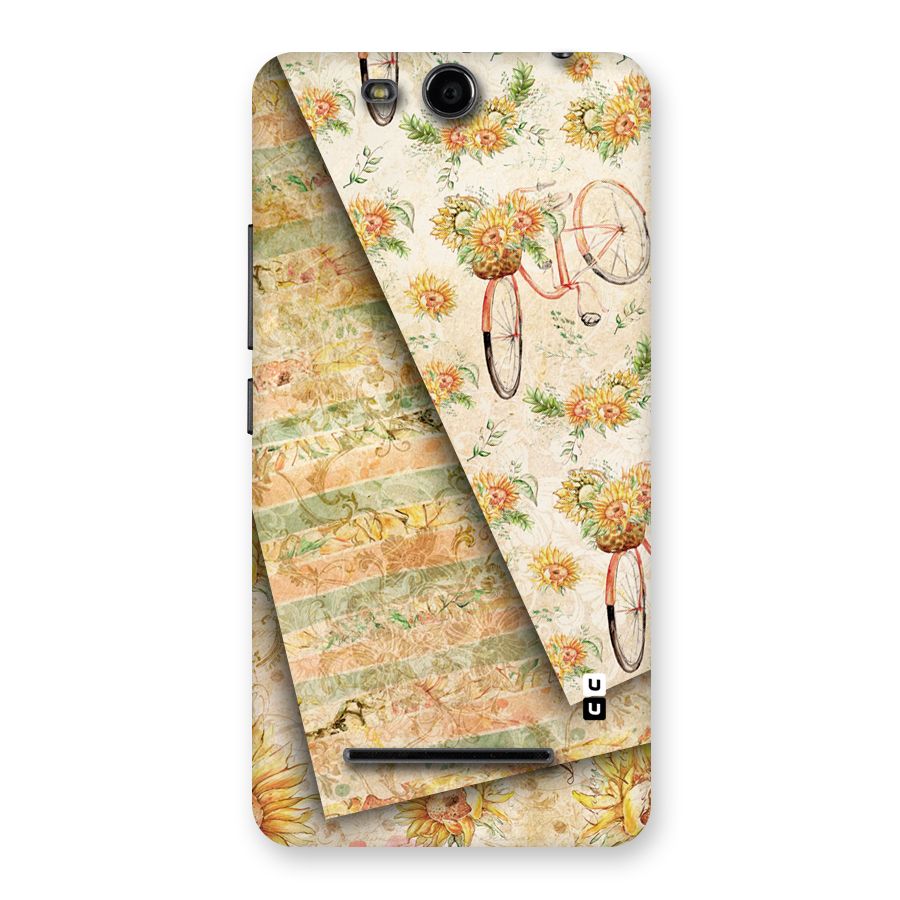 Floral Bicycle Back Case for Micromax Canvas Juice 3 Q392