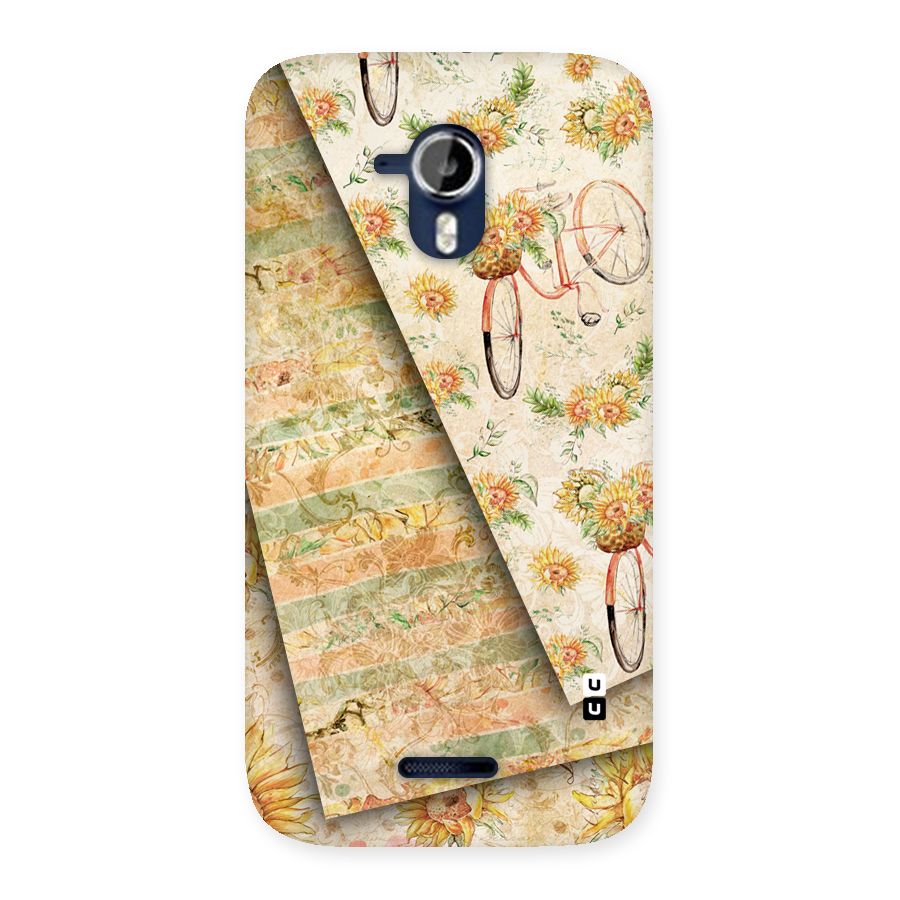 Floral Bicycle Back Case for Micromax Canvas Magnus A117