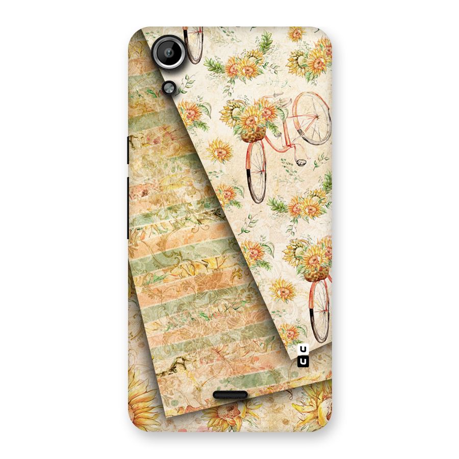 Floral Bicycle Back Case for Micromax Canvas Selfie Lens Q345