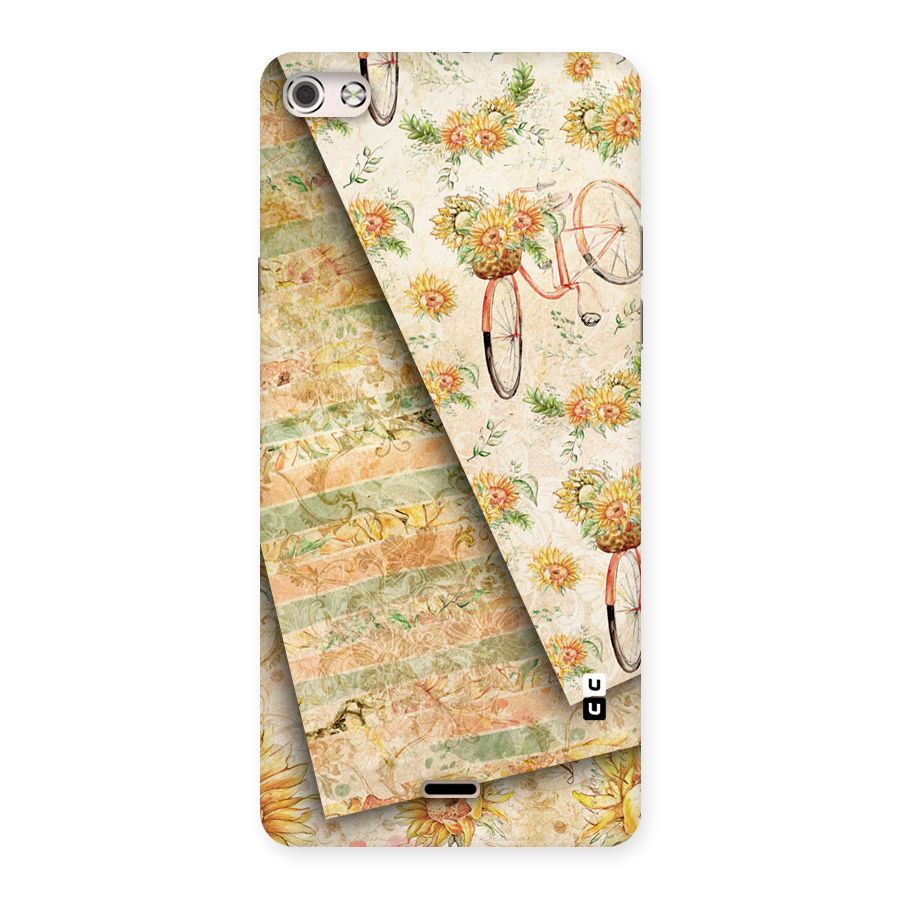 Floral Bicycle Back Case for Micromax Canvas Silver 5