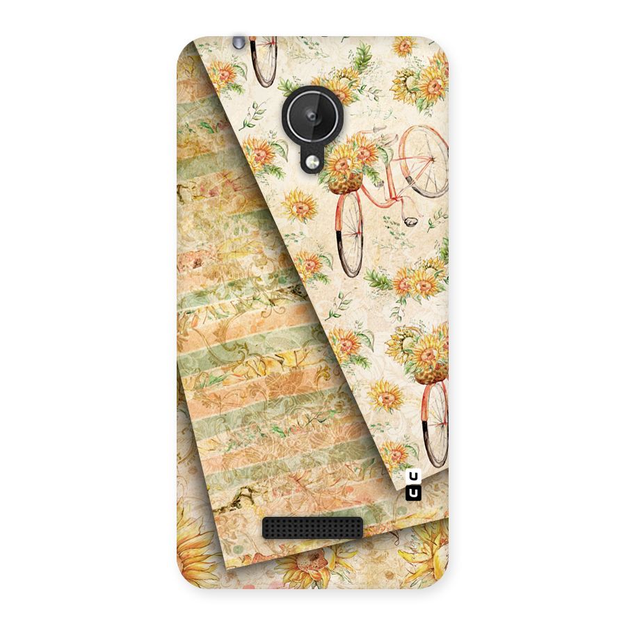 Floral Bicycle Back Case for Micromax Canvas Spark Q380