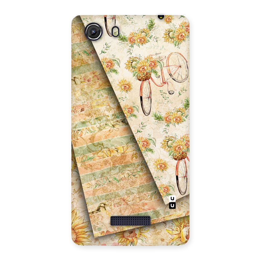 Floral Bicycle Back Case for Micromax Unite 3