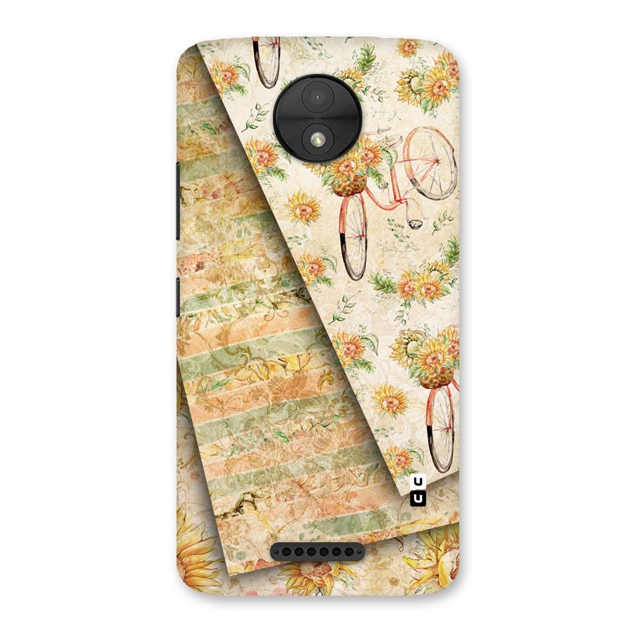 Floral Bicycle Back Case for Moto C