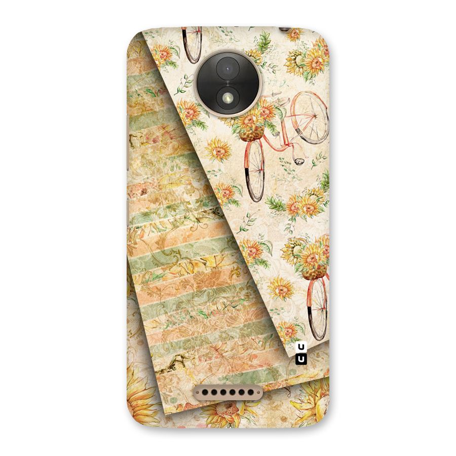 Floral Bicycle Back Case for Moto C Plus