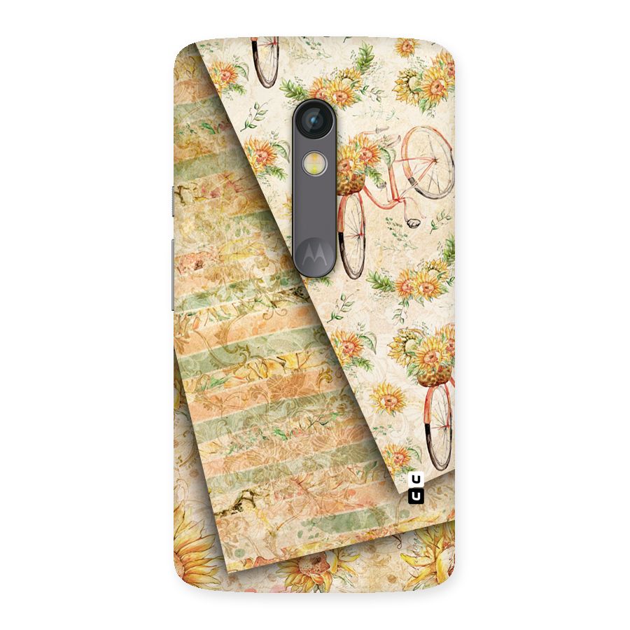 Floral Bicycle Back Case for Moto X Play