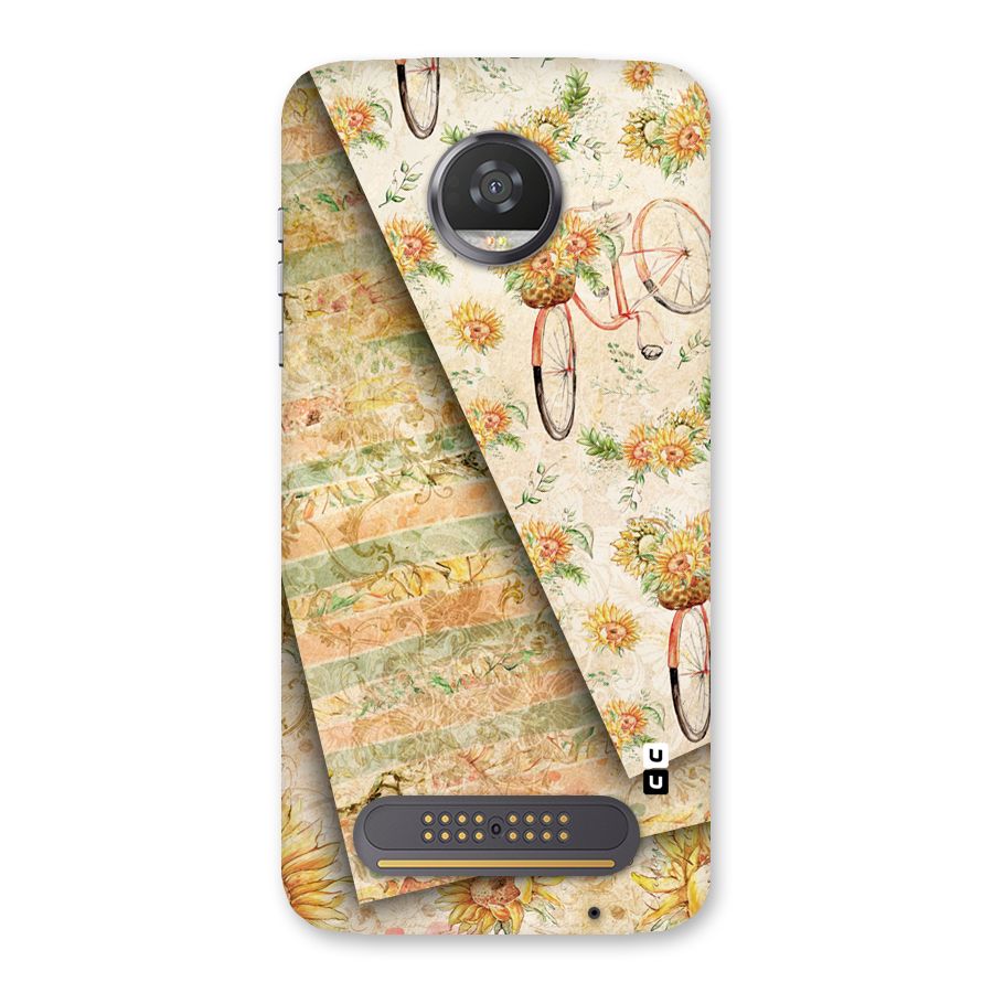 Floral Bicycle Back Case for Moto Z2 Play