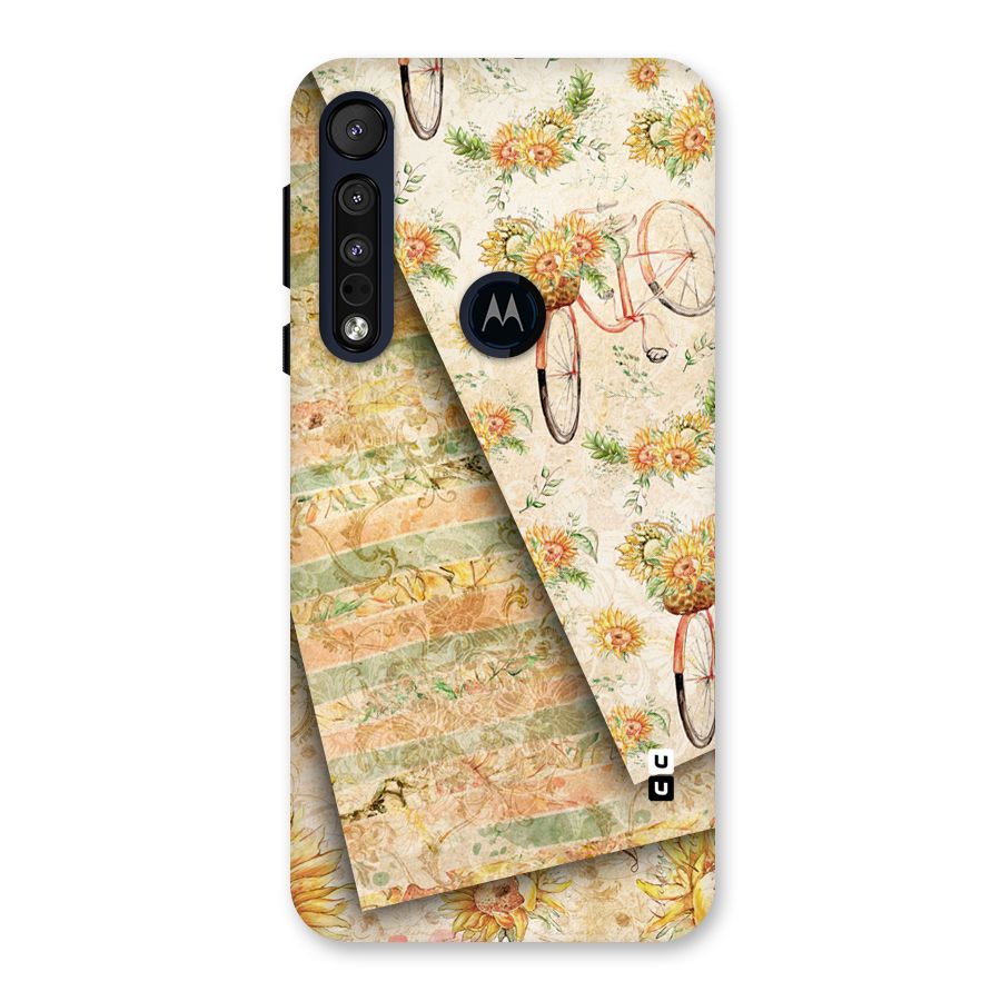 Floral Bicycle Back Case for Motorola One Macro