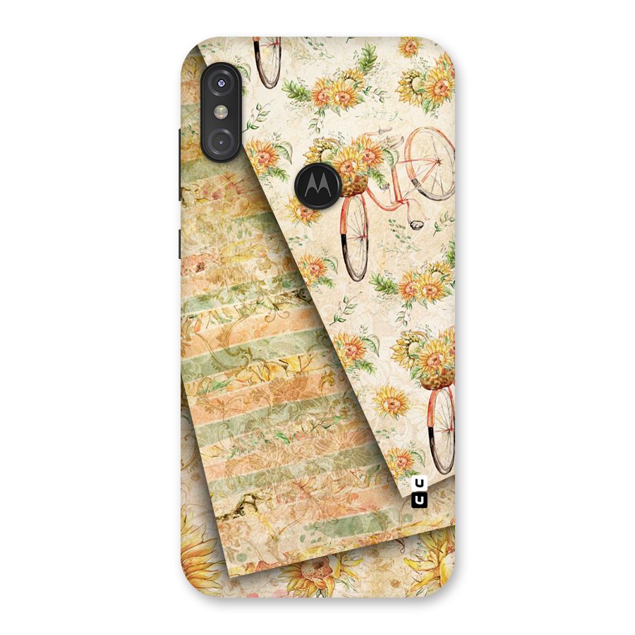 Floral Bicycle Back Case for Motorola One Power