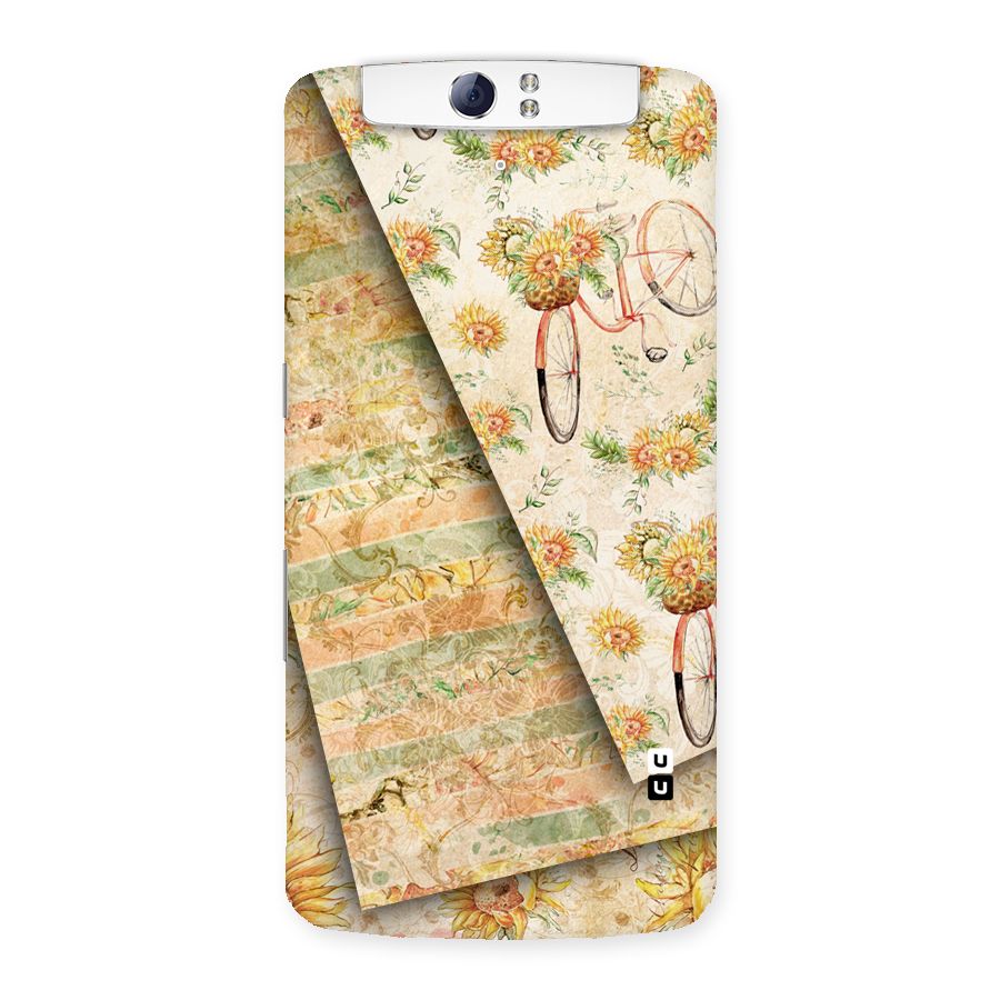 Floral Bicycle Back Case for Oppo N1