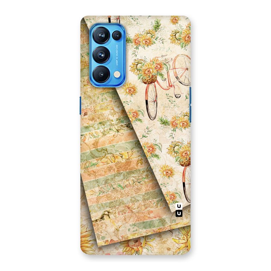 Floral Bicycle Back Case for Oppo Reno5 Pro 5G