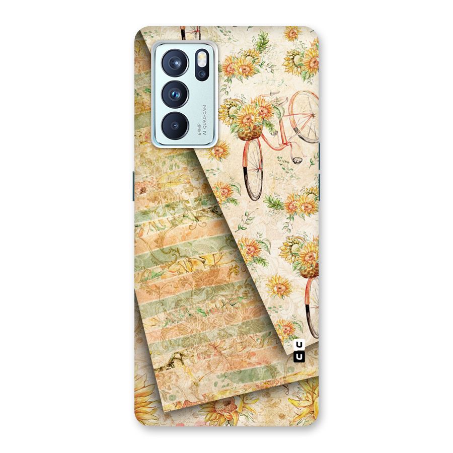 Floral Bicycle Back Case for Oppo Reno6 Pro 5G
