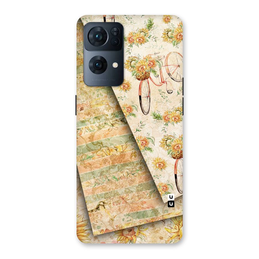 Floral Bicycle Back Case for Oppo Reno7 Pro 5G