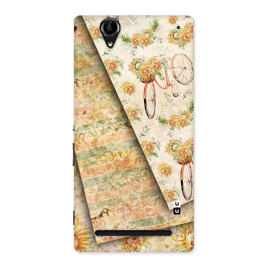 Floral Bicycle Back Case for Sony Xperia T2