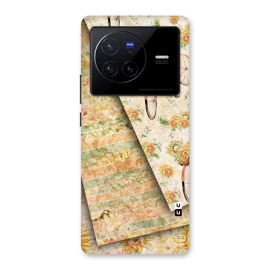 Floral Bicycle Back Case for Vivo X80