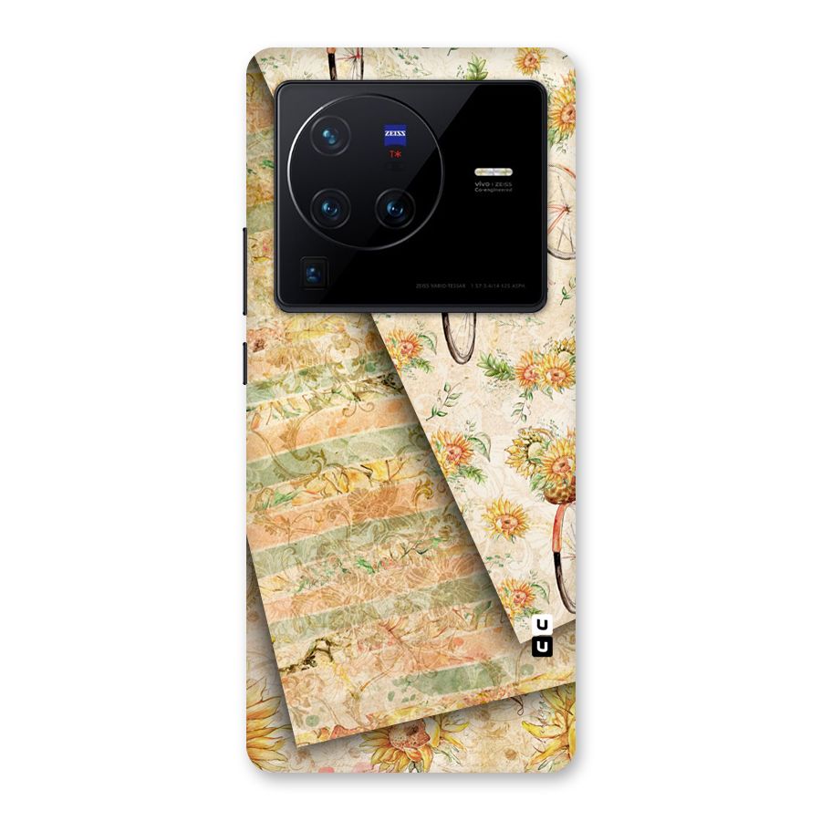 Floral Bicycle Back Case for Vivo X80 Pro