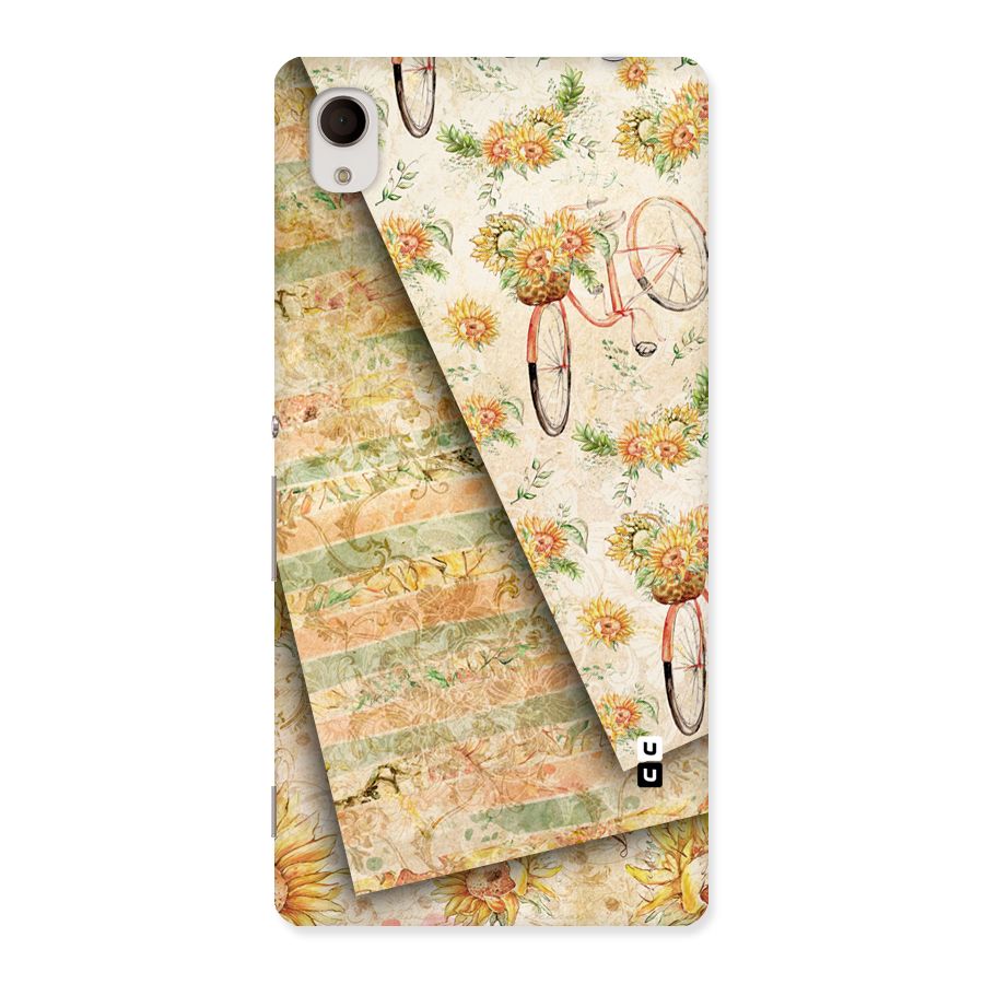Floral Bicycle Back Case for Xperia M4 Aqua