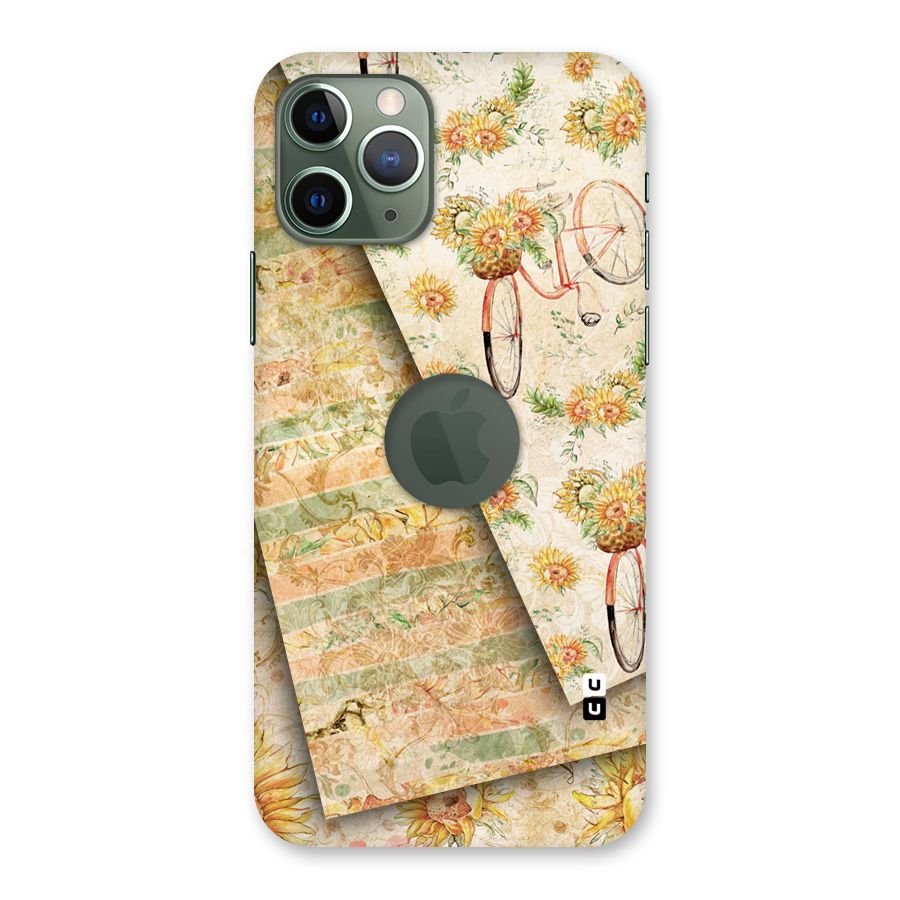 Floral Bicycle Back Case for iPhone 11 Pro Logo  Cut