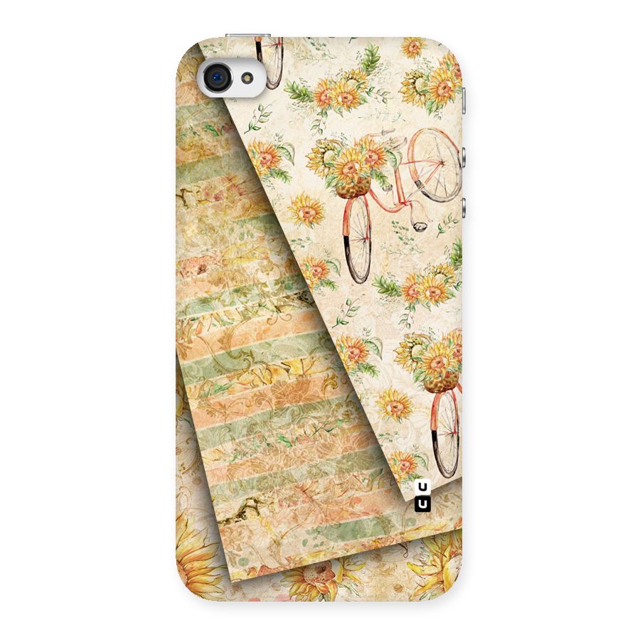 Floral Bicycle Back Case for iPhone 4 4s