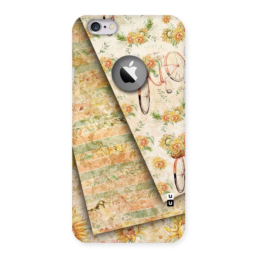 Floral Bicycle Back Case for iPhone 6 Logo Cut