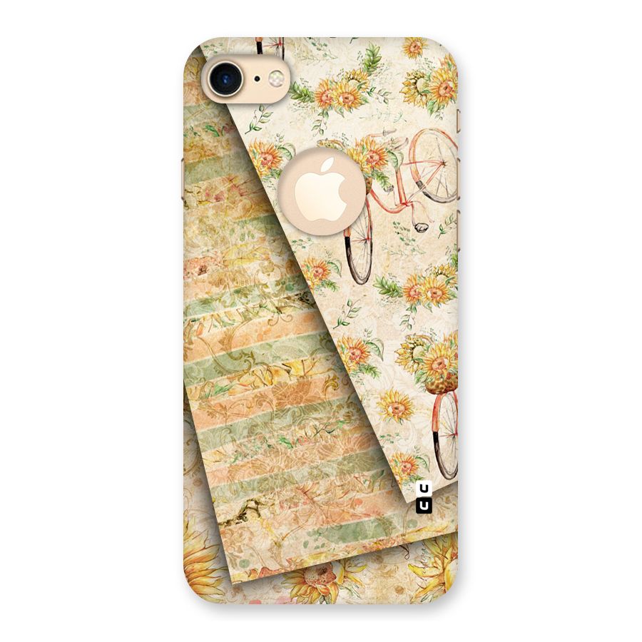 Floral Bicycle Back Case for iPhone 7 Logo Cut