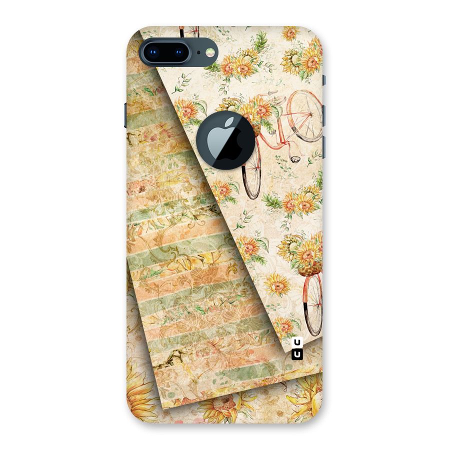 Floral Bicycle Back Case for iPhone 7 Plus Logo Cut