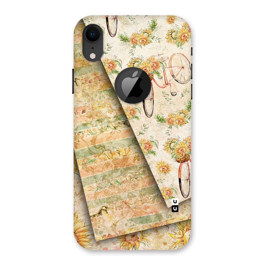 Floral Bicycle Back Case for iPhone XR Logo Cut
