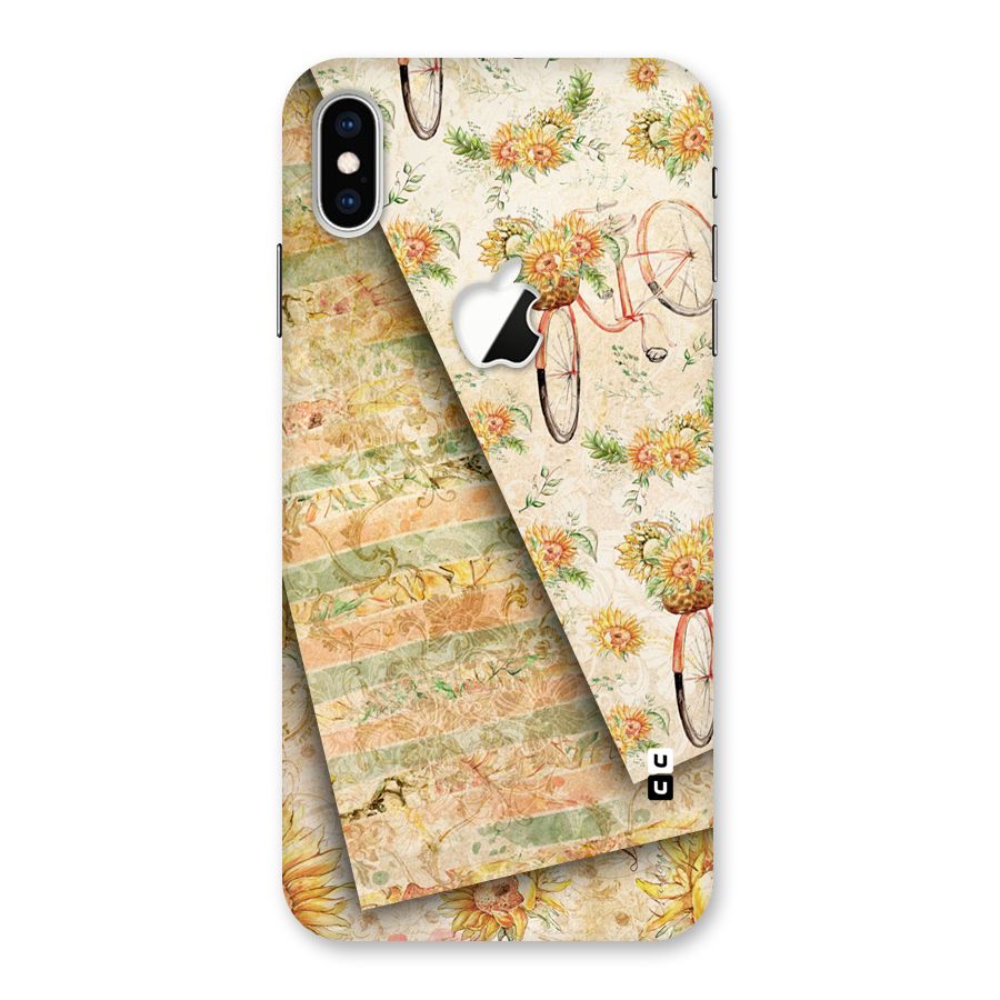 Floral Bicycle Back Case for iPhone XS Max Apple Cut