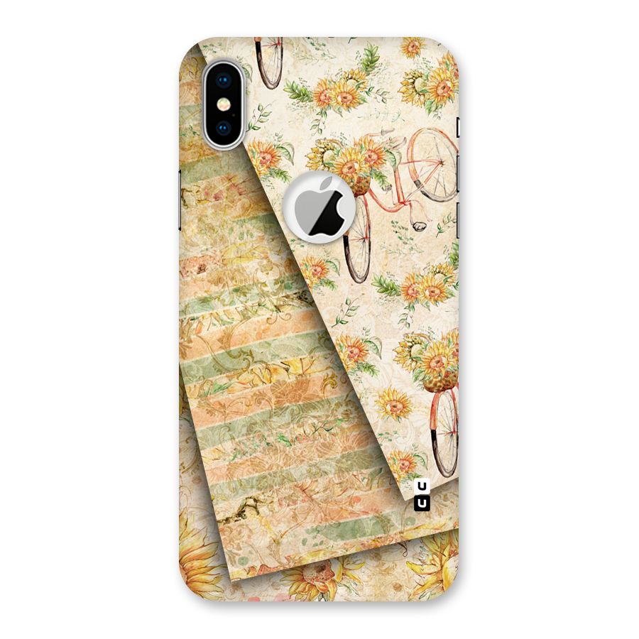 Floral Bicycle Back Case for iPhone X Logo Cut