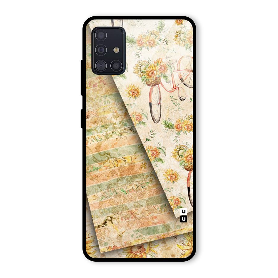 Floral Bicycle Glass Back Case for Galaxy A51