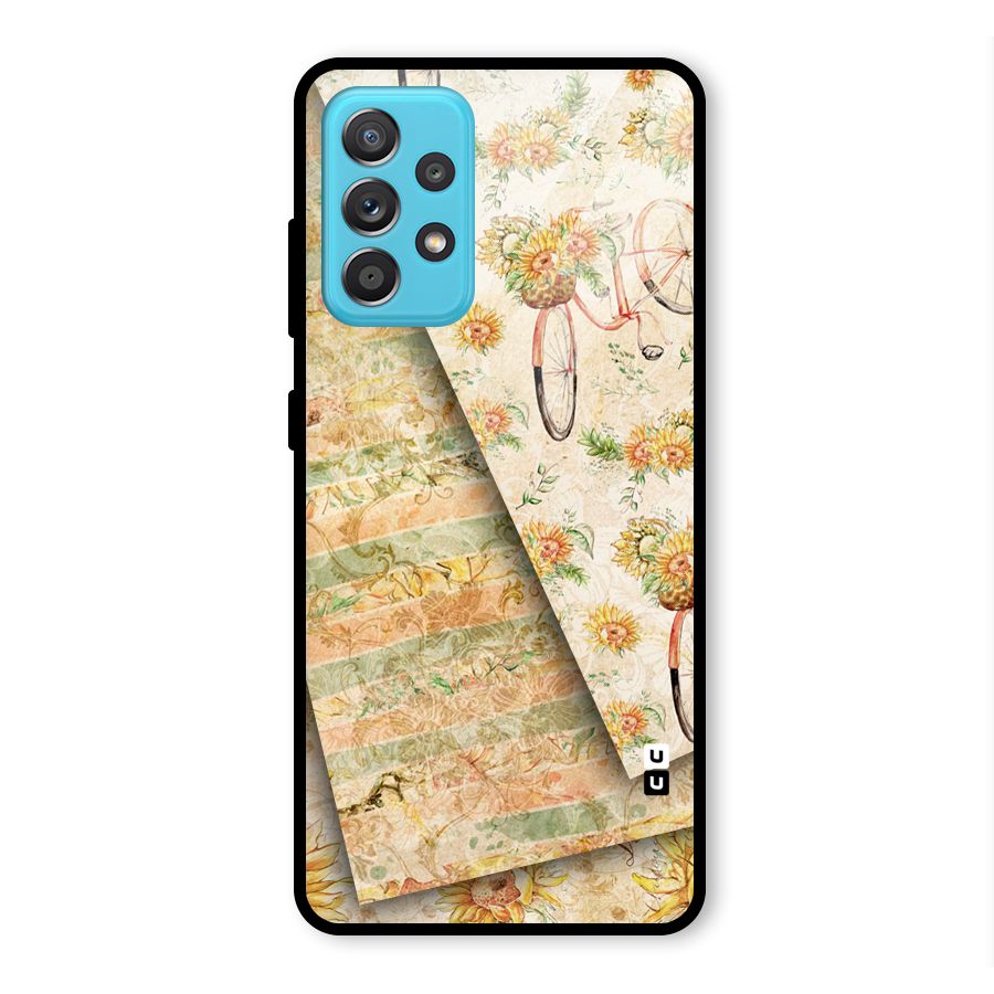 Floral Bicycle Glass Back Case for Galaxy A52s 5G