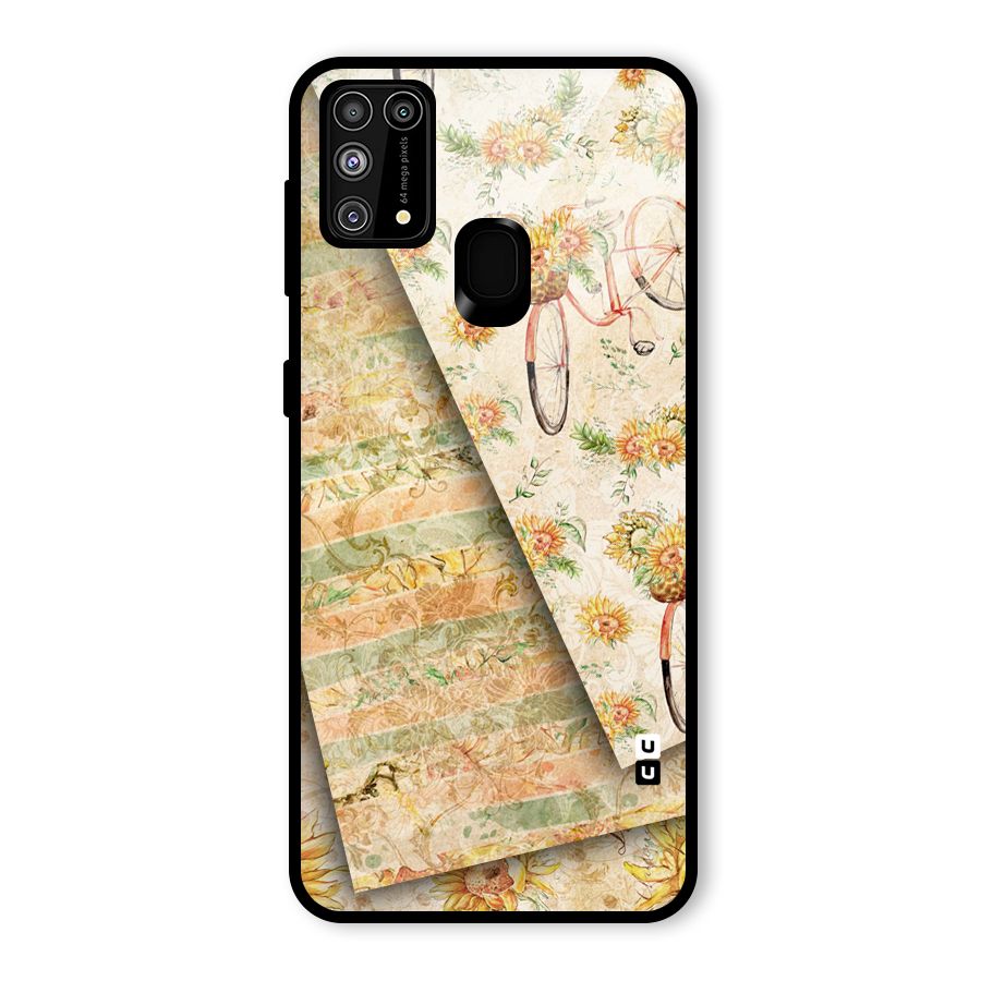 Floral Bicycle Glass Back Case for Galaxy F41