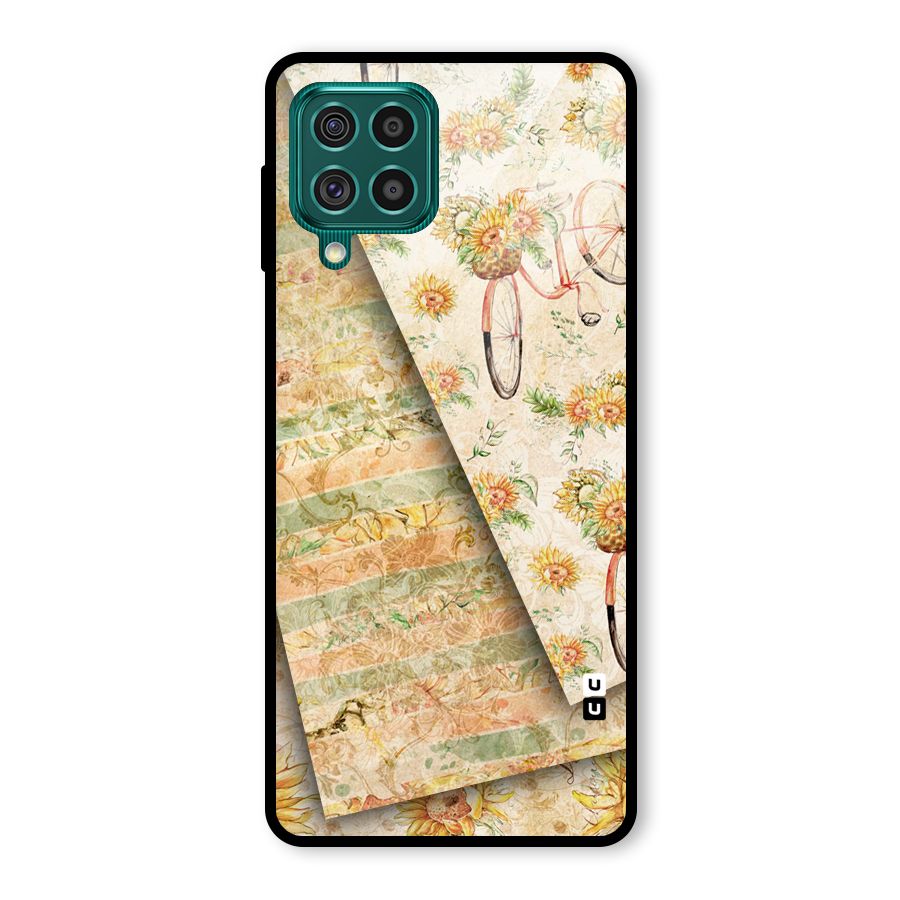 Floral Bicycle Glass Back Case for Galaxy F62