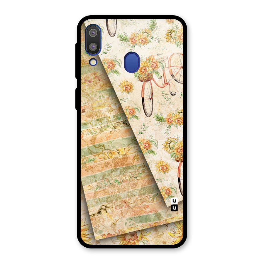 Floral Bicycle Glass Back Case for Galaxy M20