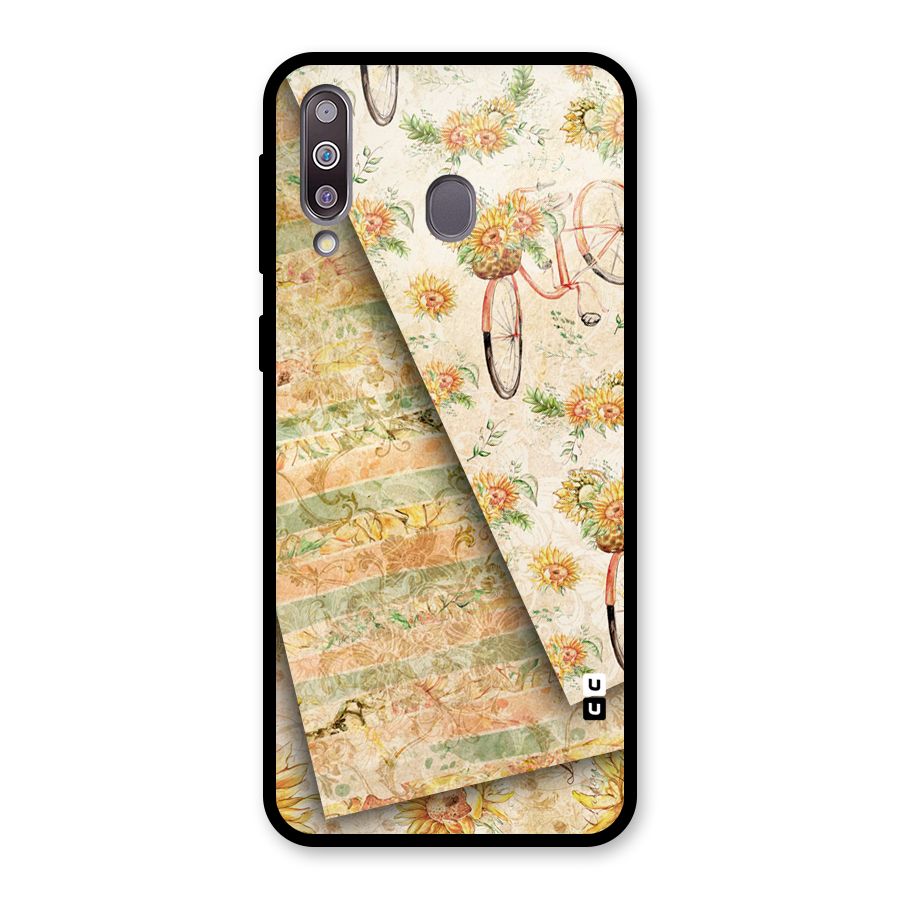 Floral Bicycle Glass Back Case for Galaxy M30