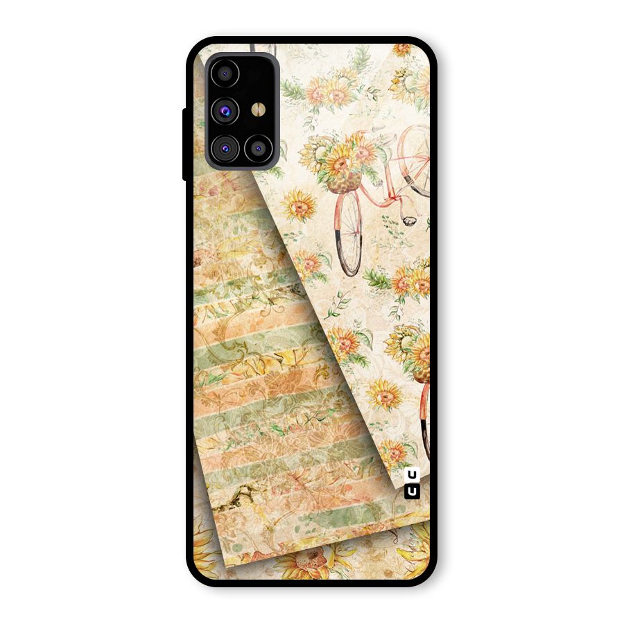 Floral Bicycle Glass Back Case for Galaxy M31s