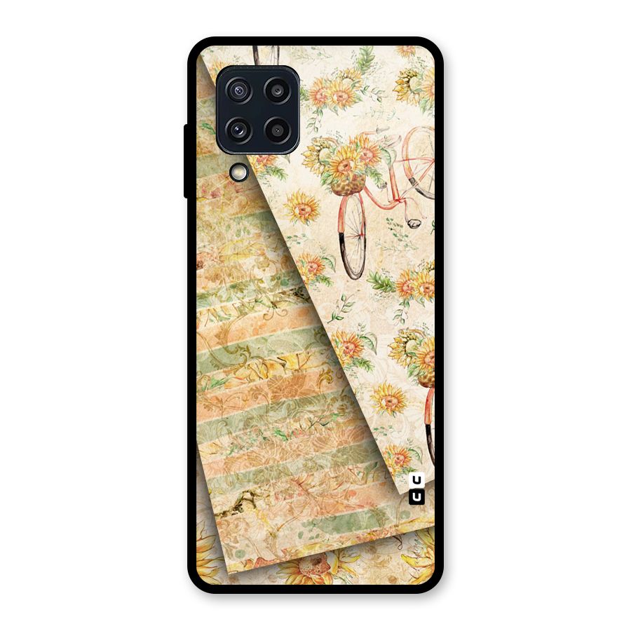 Floral Bicycle Glass Back Case for Galaxy M32